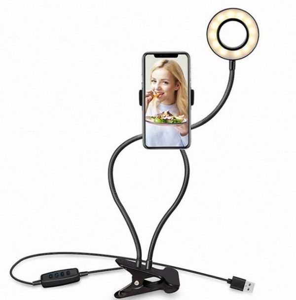 LED Selfie Ring Light for Live Adjustable Makeup Light-8cm Stand - Image 5